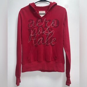 Aeropostale Girls Red Sweater with Glitter Logo